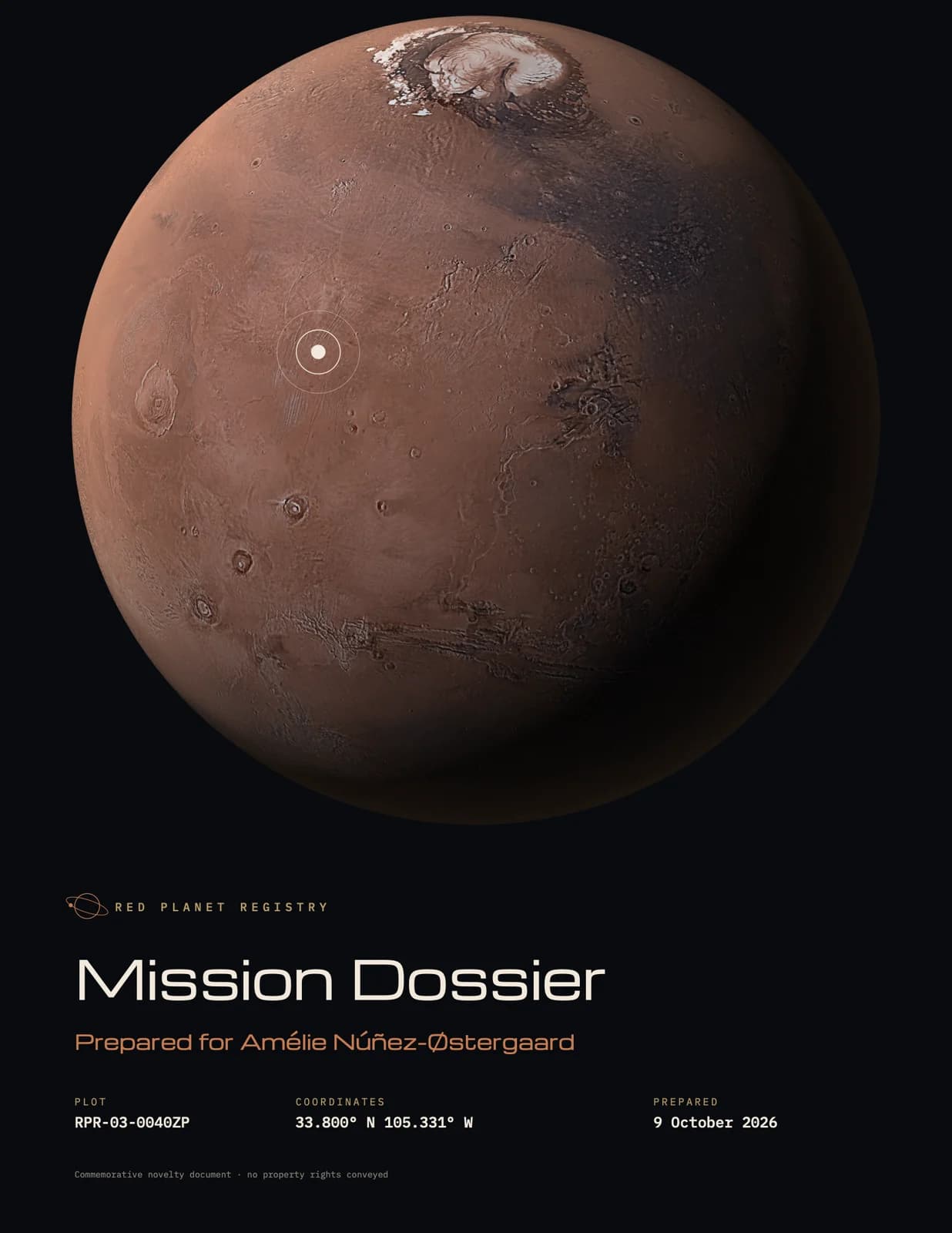 Mission dossier example
